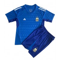 Koszulka piłkarska Argentyna Bramkarska Strój wyjazdowy dla dzieci MŚ 2022 tanio Krótki Rękaw (+ Krótkie spodenki)